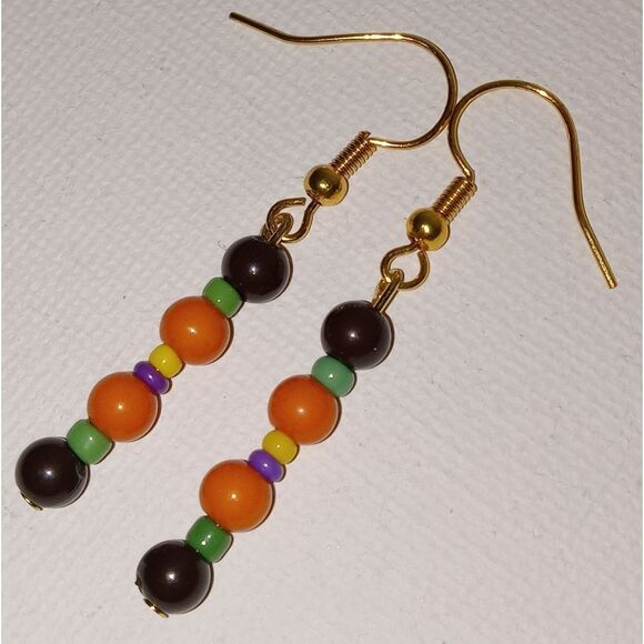 💍Multi color beaded earrings - Picture 3 of 3